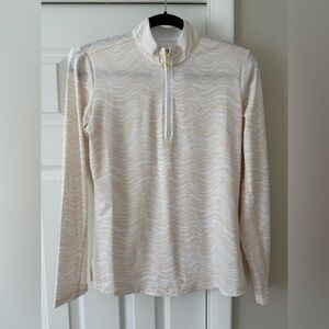 SanSoleil 1/4 Zip Animal Print Mock Long Sleeve Sunshirt size Small